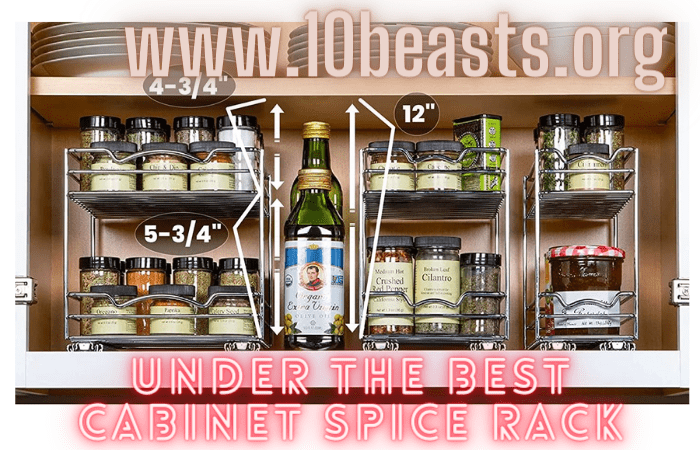 Pull Out Spice Rack Organizer for Cabinet, Heavy Duty-5  Year Limited Warranty